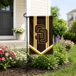 San Diego Padres Garden Flag Custom Chevron Stripes Brown Best Selling
