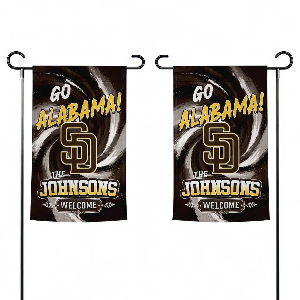 San Diego Padres Garden Flag Customized Swirl Vortex Brown Fashion Forward San Diego Padres Garden Flag Customized Swirl Vortex Brown Fashion Forward