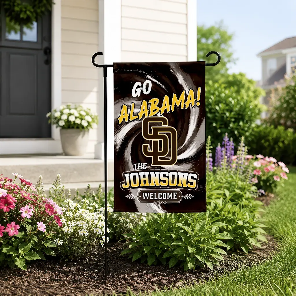 San Diego Padres Garden Flag Customized Swirl Vortex Brown New Arrival San Diego Padres Garden Flag Customized Swirl Vortex Brown New Arrival