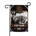 San Diego Padres Garden Flag - Personalized Photo Frame Brown