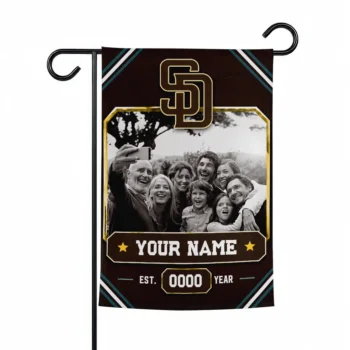 San Diego Padres Garden Flag - Personalized Photo Frame Brown
