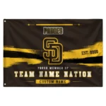 San Diego Padres House Flag Custom Brushed Streaks Brown Best Selling