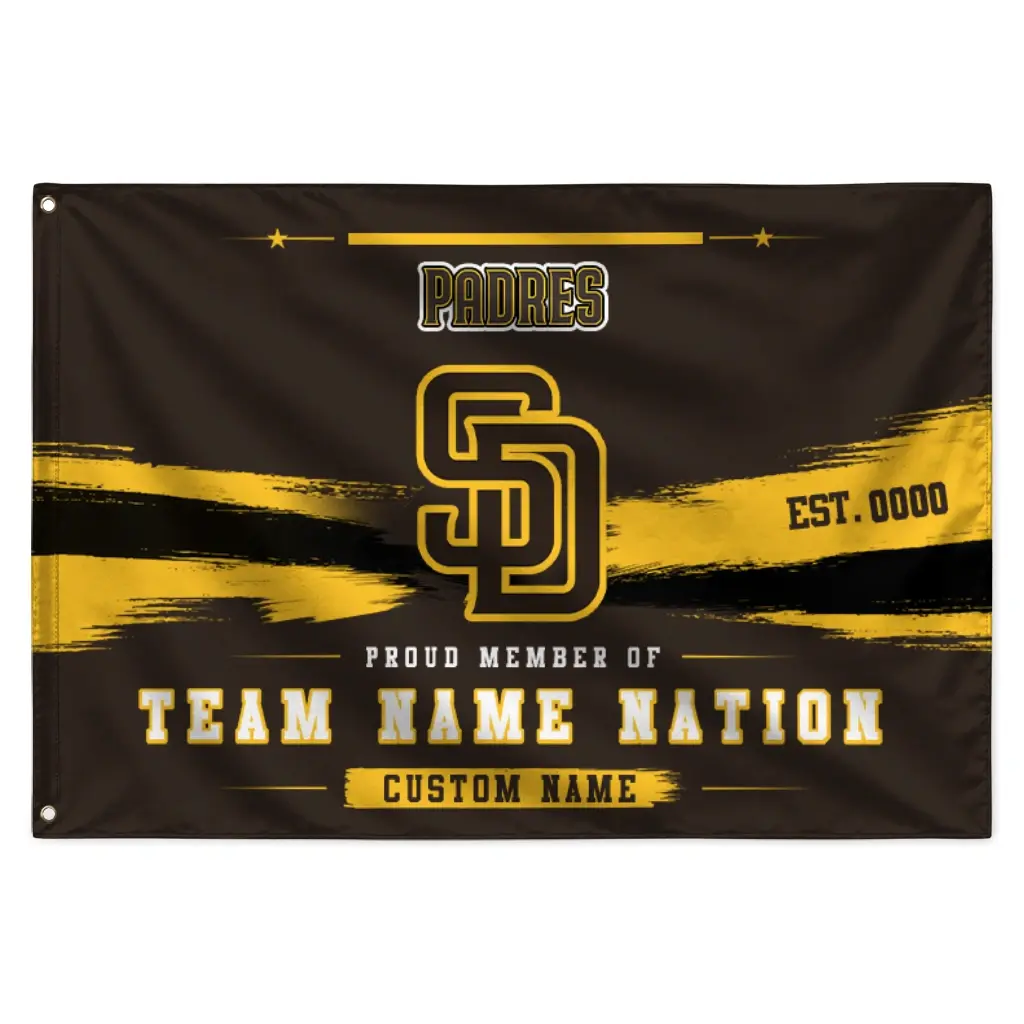 San Diego Padres House Flag Custom Brushed Streaks Brown Best Selling San Diego Padres House Flag Custom Brushed Streaks Brown Best Selling