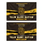 San Diego Padres House Flag Custom Brushed Streaks Brown Best Selling