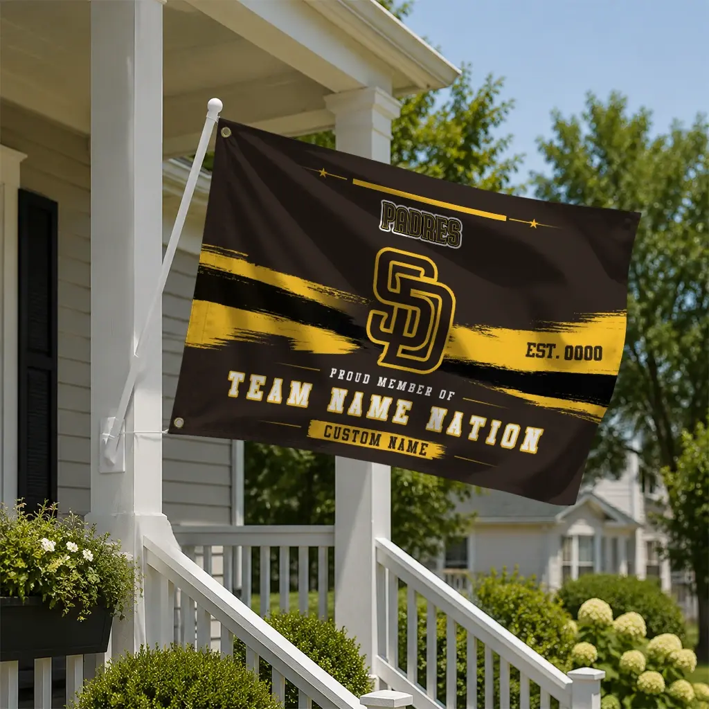 San Diego Padres House Flag Custom Brushed Streaks Brown New Arrival San Diego Padres House Flag Custom Brushed Streaks Brown New Arrival