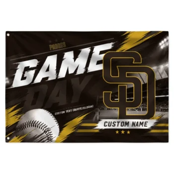 San Diego Padres House Flag Custom Tech Panels Brown Best Selling