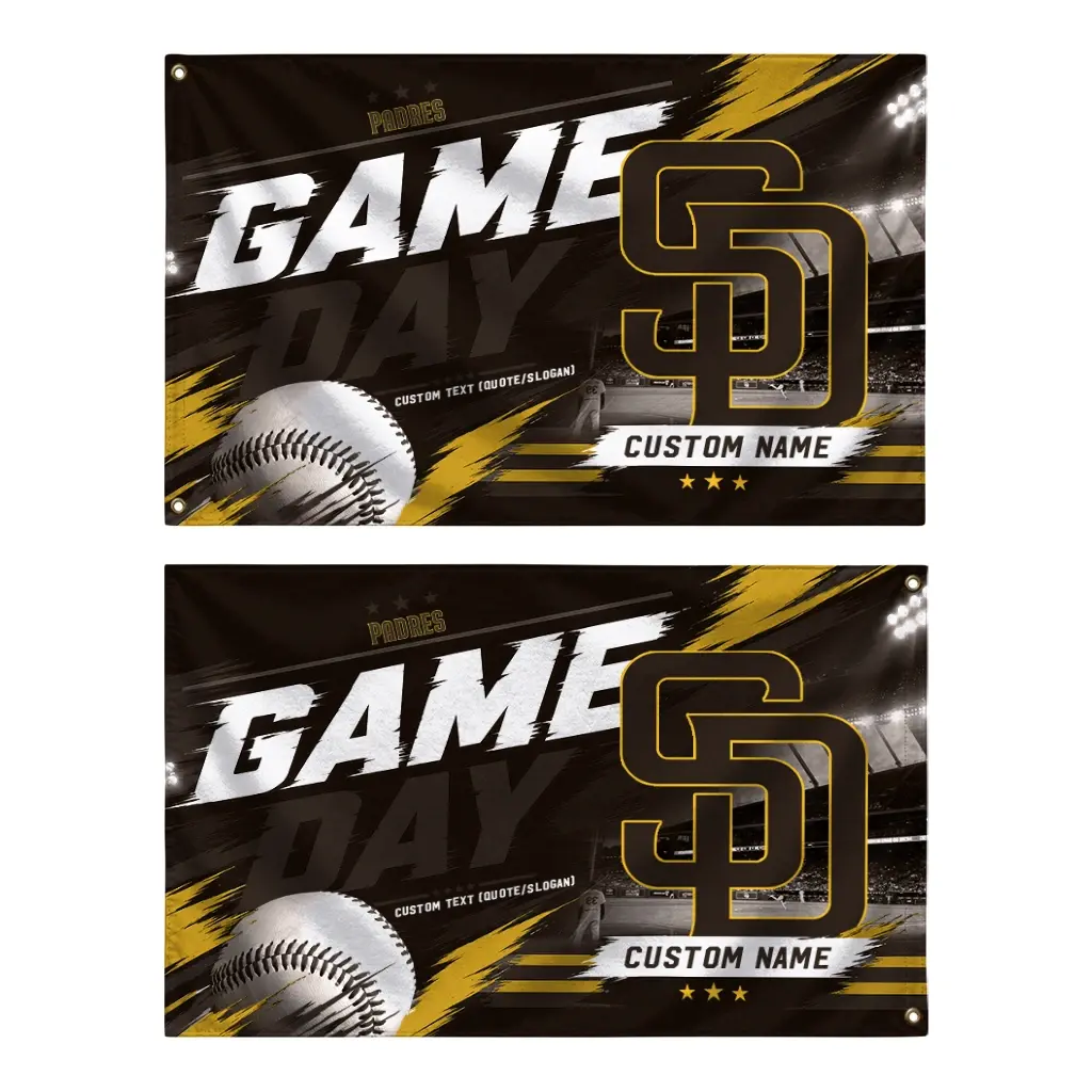 San Diego Padres House Flag Custom Tech Panels Brown Fashion Forward San Diego Padres House Flag Custom Tech Panels Brown Fashion Forward
