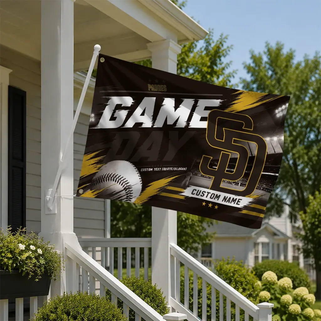 San Diego Padres House Flag Custom Tech Panels Brown New Arrival San Diego Padres House Flag Custom Tech Panels Brown New Arrival