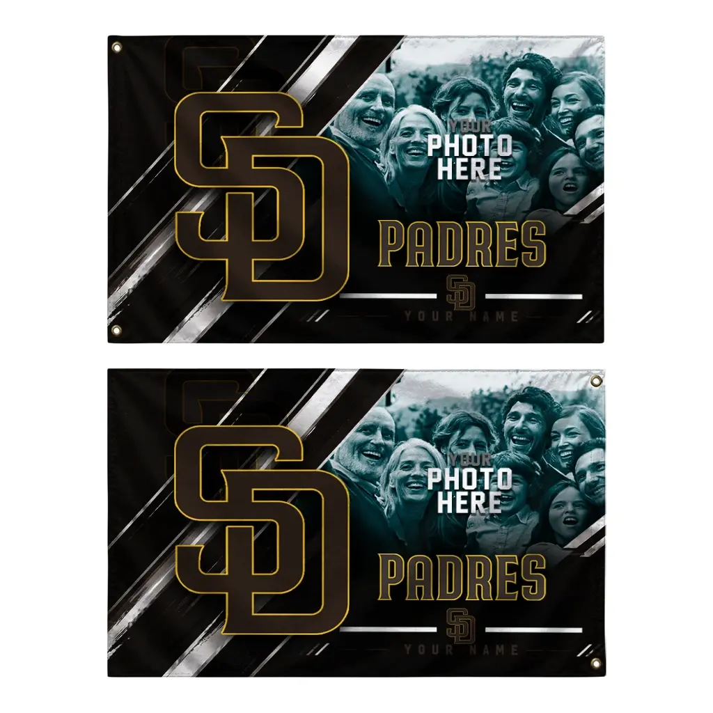 San Diego Padres House Flag Customized Diagonal Stripes Brown Fashion Forward San Diego Padres House Flag Customized Diagonal Stripes Brown Fashion Forward