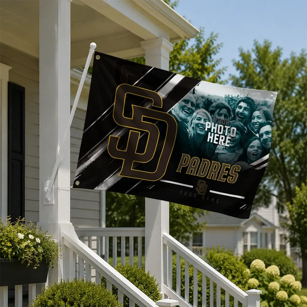 San Diego Padres House Flag Customized Diagonal Stripes Brown New Arrival San Diego Padres House Flag Customized Diagonal Stripes Brown New Arrival
