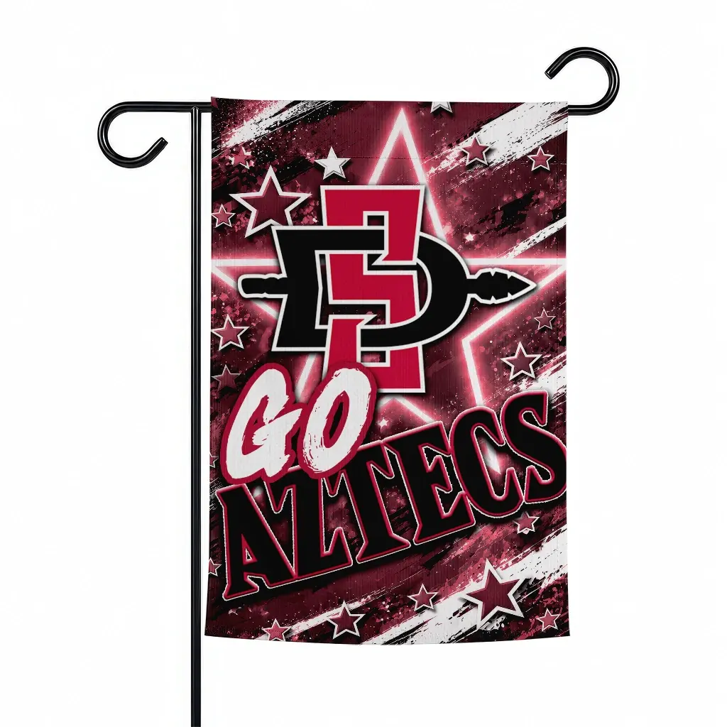 San Diego State Aztecs Garden Flag Custom Glowing Star Red Best Selling San Diego State Aztecs Garden Flag Custom Glowing Star Red Best Selling