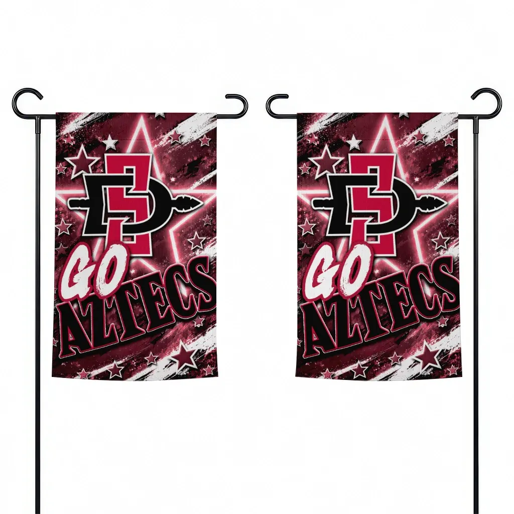 San Diego State Aztecs Garden Flag Custom Glowing Star Red Fashion Forward San Diego State Aztecs Garden Flag Custom Glowing Star Red Fashion Forward