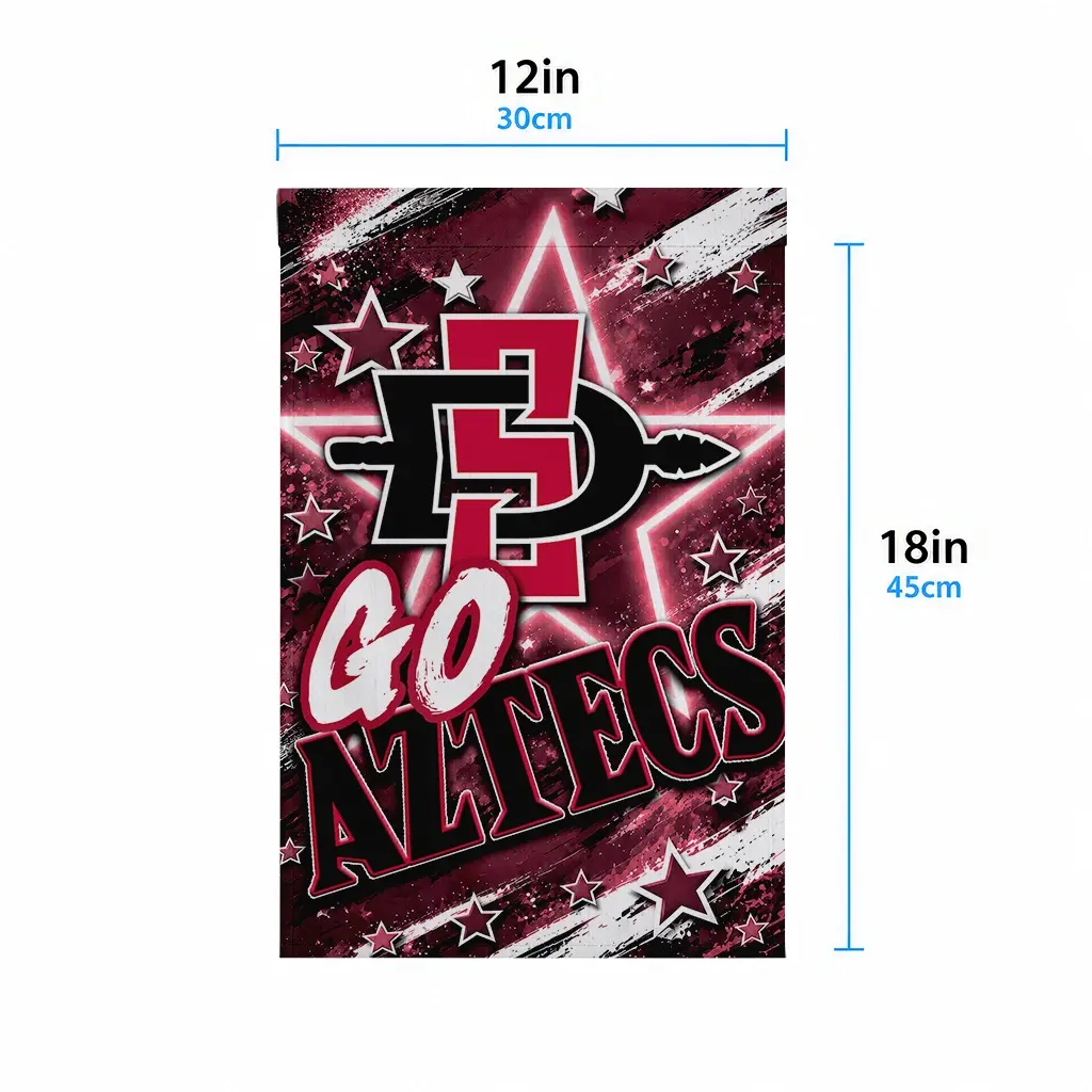 San Diego State Aztecs Garden Flag Custom Glowing Star Red High Quality San Diego State Aztecs Garden Flag Custom Glowing Star Red High Quality