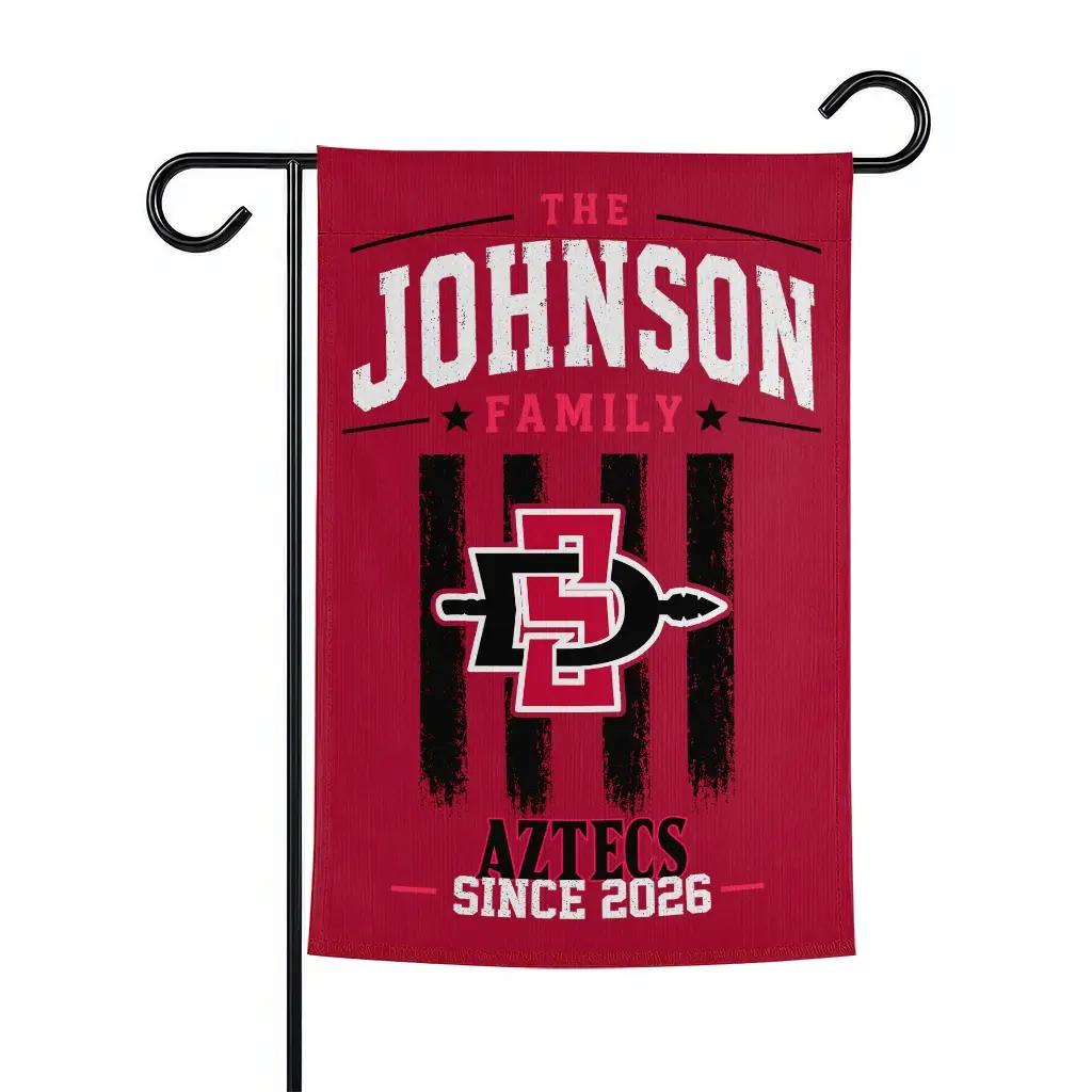San Diego State Aztecs Garden Flag Customized Distressed Stripes Red Best Selling San Diego State Aztecs Garden Flag Customized Distressed Stripes Red Best Selling