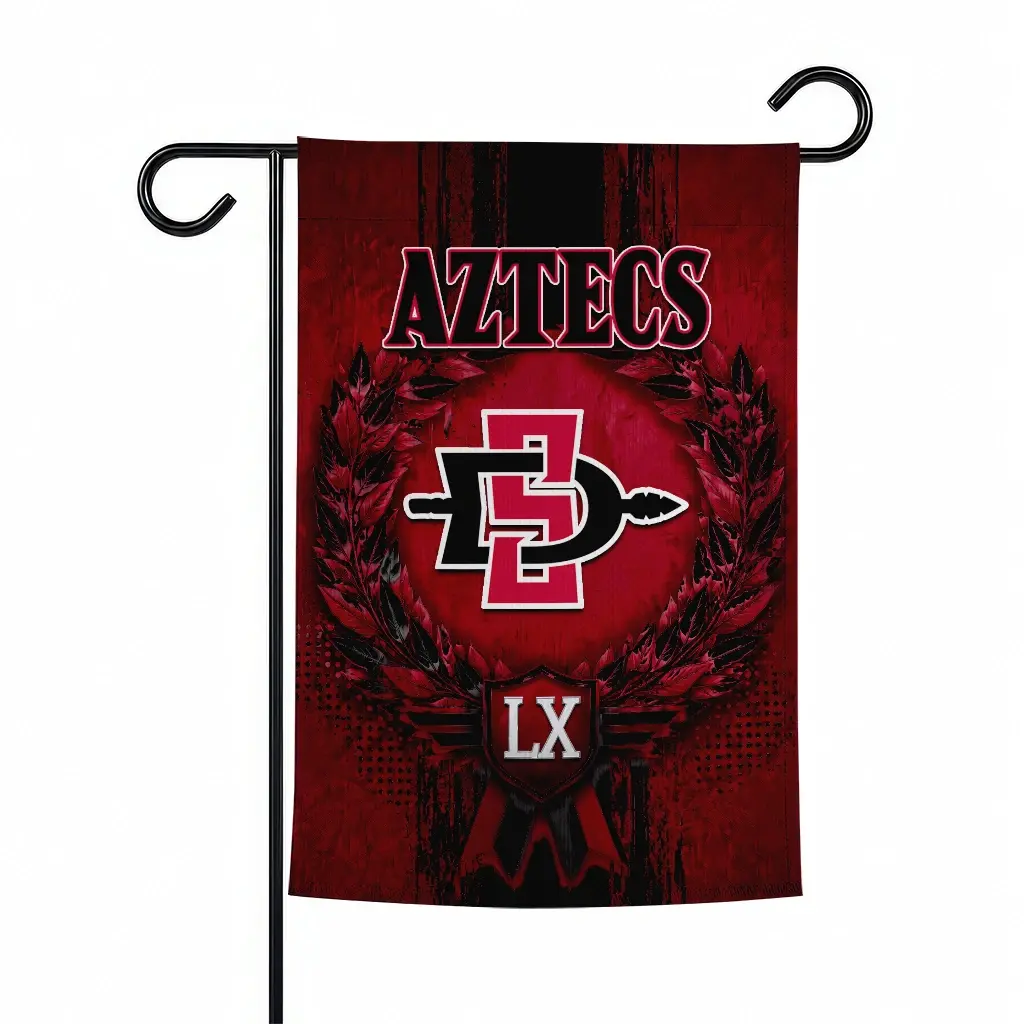 San Diego State Aztecs Garden Flag Customized Laurel Wreath Red Best Selling San Diego State Aztecs Garden Flag Customized Laurel Wreath Red Best Selling