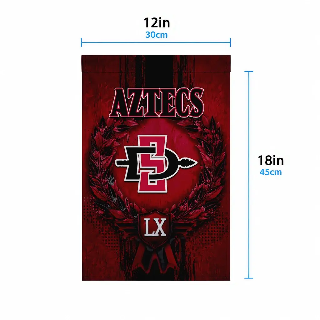 San Diego State Aztecs Garden Flag Customized Laurel Wreath Red High Quality San Diego State Aztecs Garden Flag Customized Laurel Wreath Red High Quality