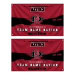 San Diego State Aztecs House Flag Personalized Brushed Streaks Red Best Selling