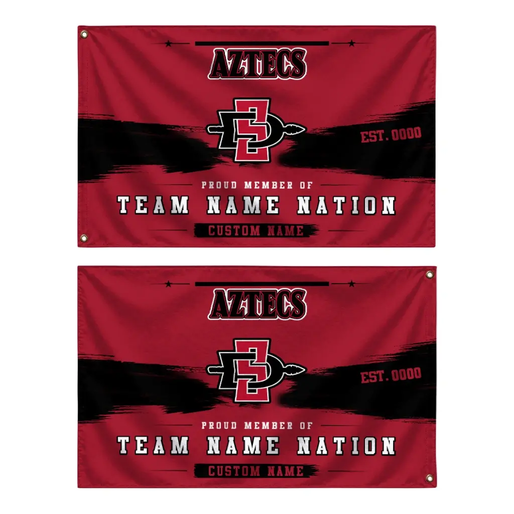 San Diego State Aztecs House Flag Personalized Brushed Streaks Red Fashion Forward San Diego State Aztecs House Flag Personalized Brushed Streaks Red Fashion Forward
