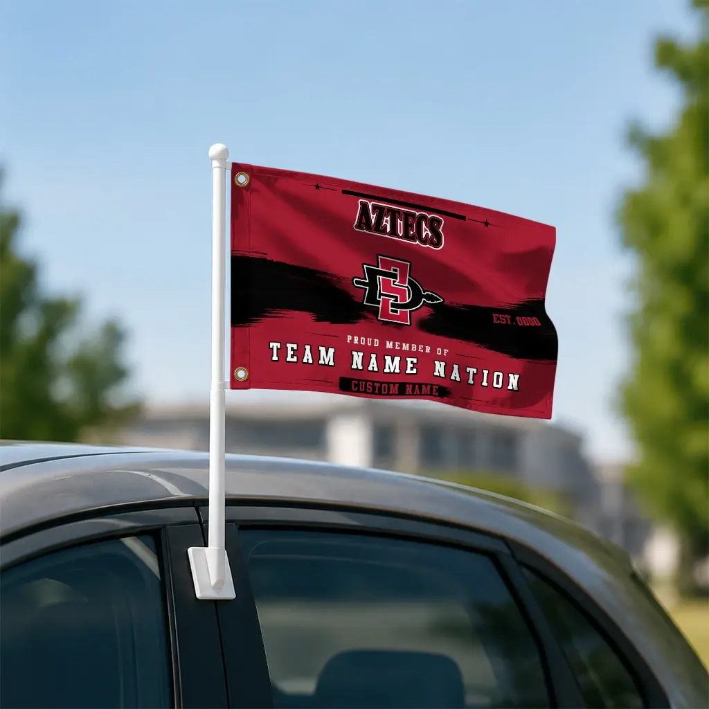 San Diego State Aztecs House Flag Personalized Brushed Streaks Red Latest Model San Diego State Aztecs House Flag Personalized Brushed Streaks Red Latest Model