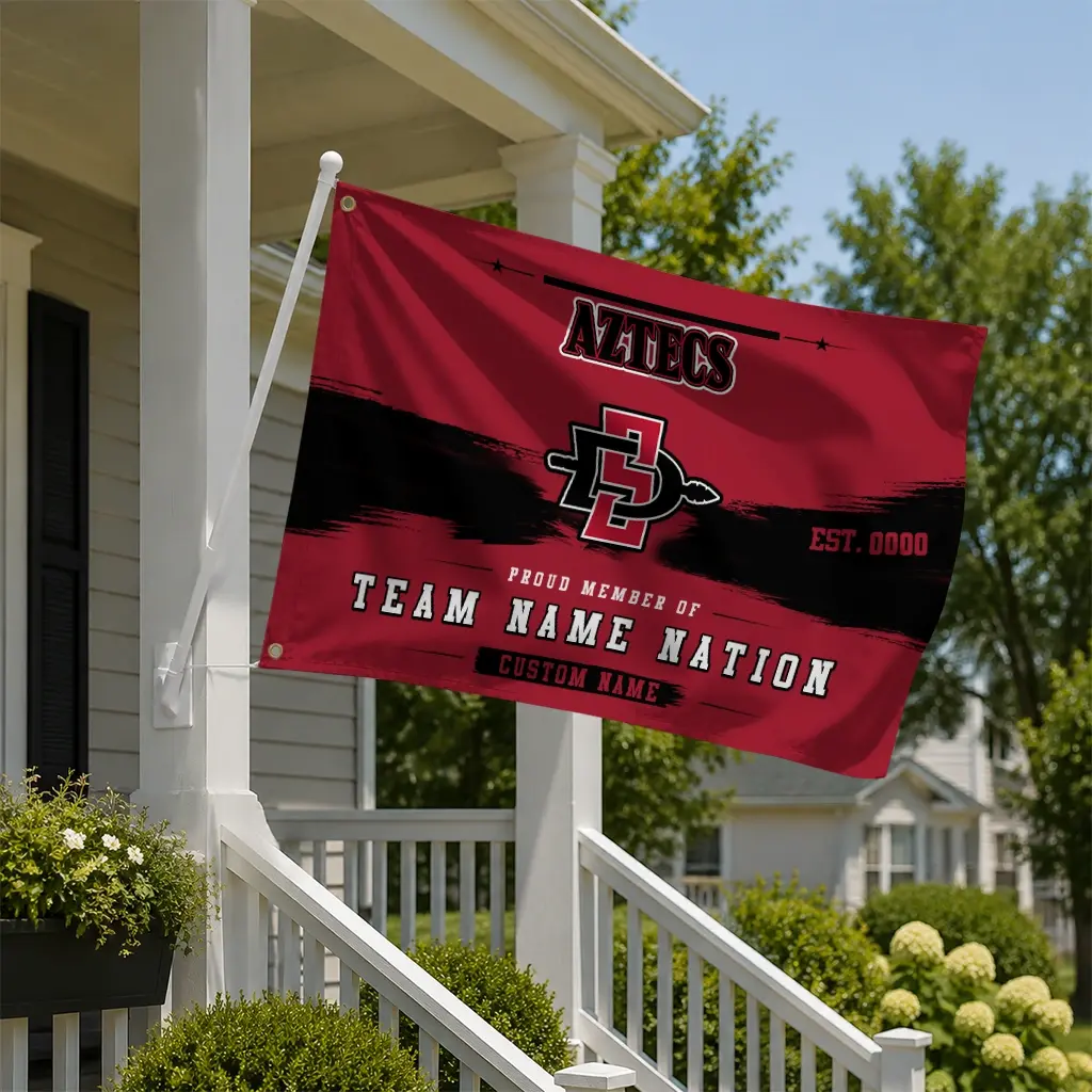 San Diego State Aztecs House Flag Personalized Brushed Streaks Red New Arrival San Diego State Aztecs House Flag Personalized Brushed Streaks Red New Arrival