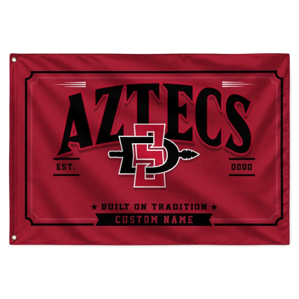 San Diego State Aztecs House Flag Personalized Ornate Border Red Best Selling San Diego State Aztecs House Flag Personalized Ornate Border Red Best Selling