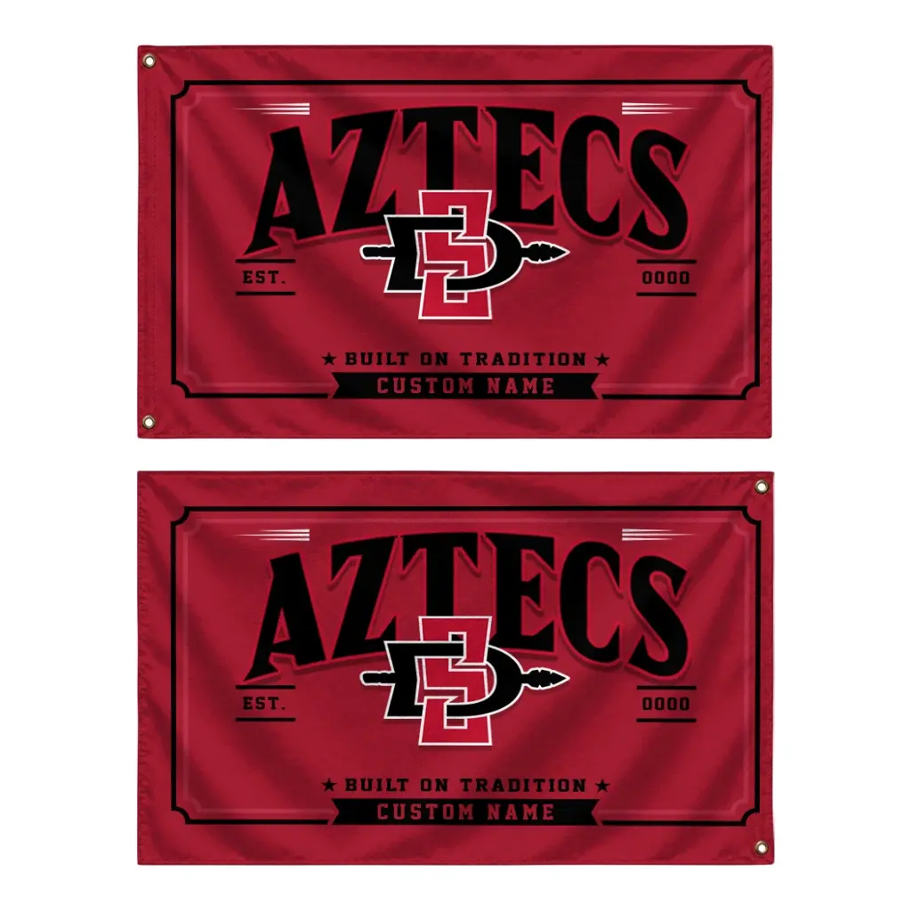 San Diego State Aztecs House Flag Personalized Ornate Border Red Fashion Forward San Diego State Aztecs House Flag Personalized Ornate Border Red Fashion Forward