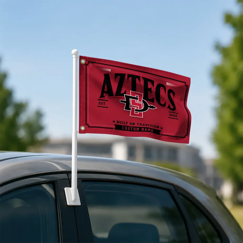 San Diego State Aztecs House Flag Personalized Ornate Border Red Latest Model San Diego State Aztecs House Flag Personalized Ornate Border Red Latest Model