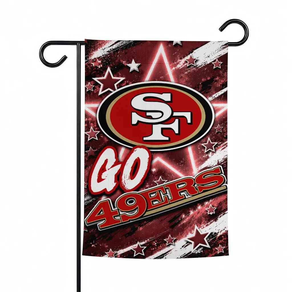 San Francisco 49ers Garden Flag Custom Glowing Star Red Best Selling San Francisco 49ers Garden Flag Custom Glowing Star Red Best Selling
