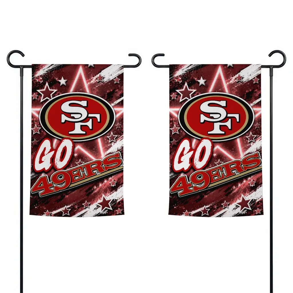 San Francisco 49ers Garden Flag Custom Glowing Star Red Fashion Forward San Francisco 49ers Garden Flag Custom Glowing Star Red Fashion Forward