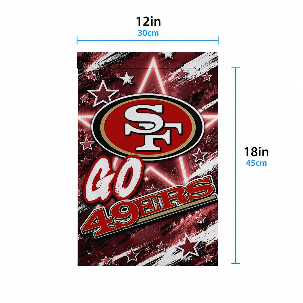 San Francisco 49ers Garden Flag Custom Glowing Star Red High Quality San Francisco 49ers Garden Flag Custom Glowing Star Red High Quality