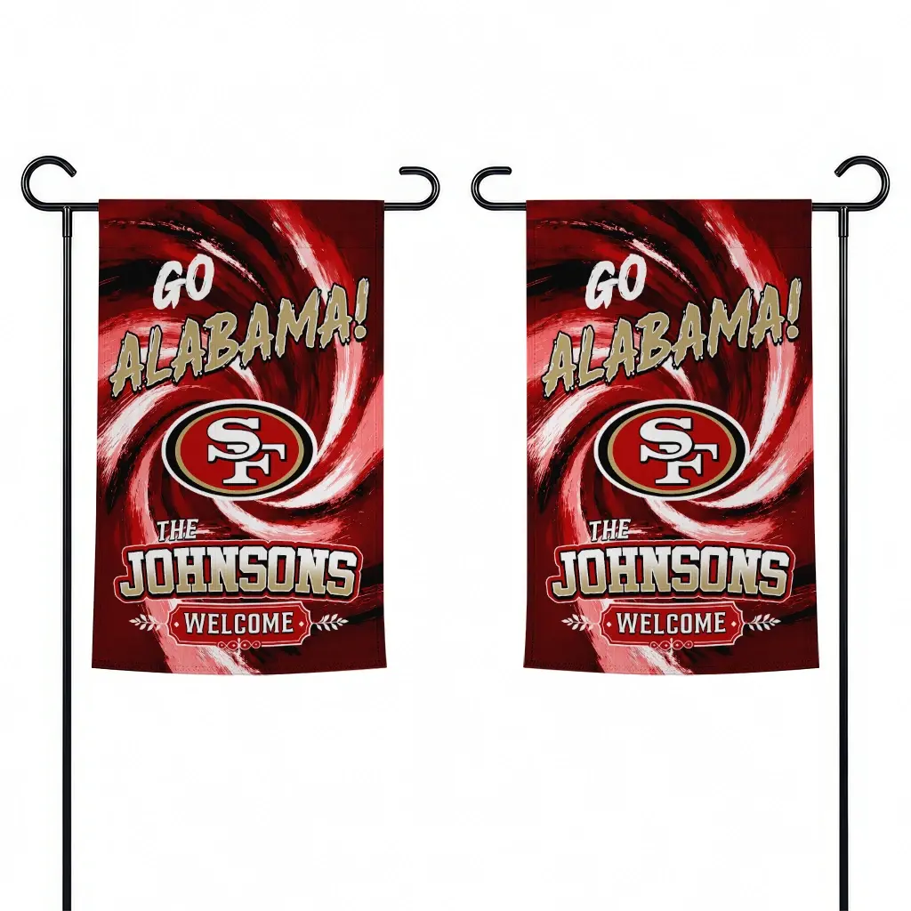 San Francisco 49ers Garden Flag Custom Swirl Vortex Red Fashion Forward San Francisco 49ers Garden Flag Custom Swirl Vortex Red Fashion Forward