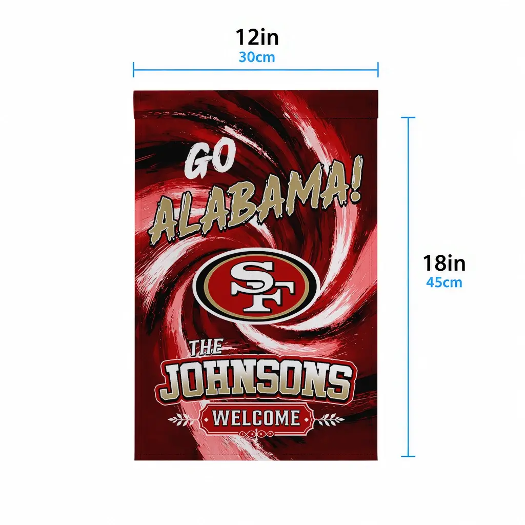 San Francisco 49ers Garden Flag Custom Swirl Vortex Red High Quality San Francisco 49ers Garden Flag Custom Swirl Vortex Red High Quality