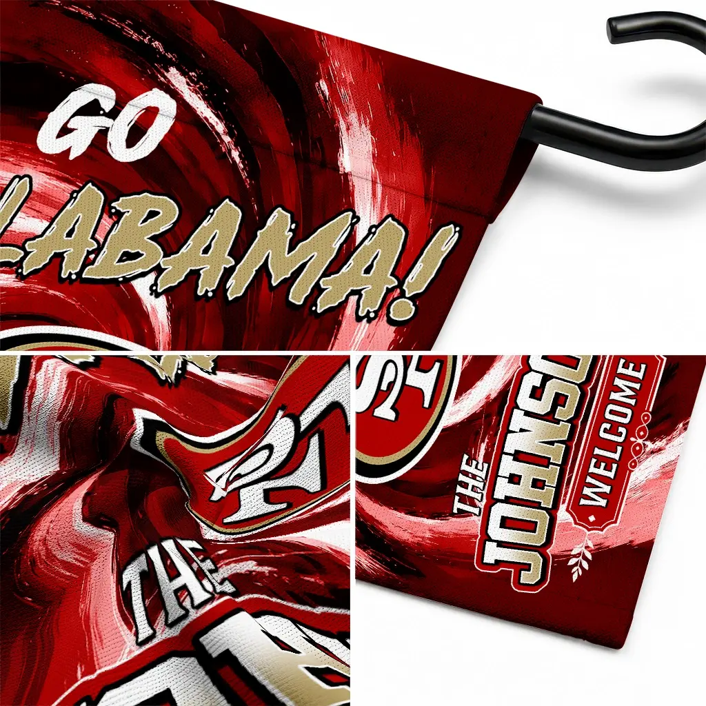 San Francisco 49ers Garden Flag Custom Swirl Vortex Red Latest Model San Francisco 49ers Garden Flag Custom Swirl Vortex Red Latest Model