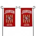 San Francisco 49ers Garden Flag Customized Distressed Stripes Red Best Selling