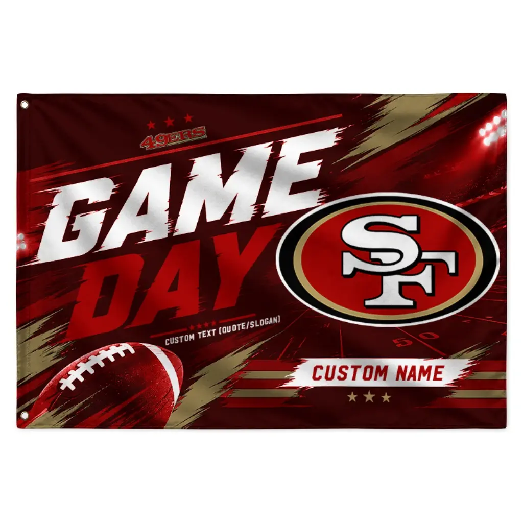 San Francisco 49ers House Flag Custom Action Streaks Red Best Selling San Francisco 49ers House Flag Custom Action Streaks Red Best Selling