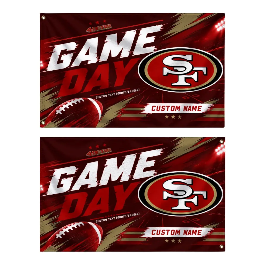 San Francisco 49ers House Flag Custom Action Streaks Red Fashion Forward San Francisco 49ers House Flag Custom Action Streaks Red Fashion Forward