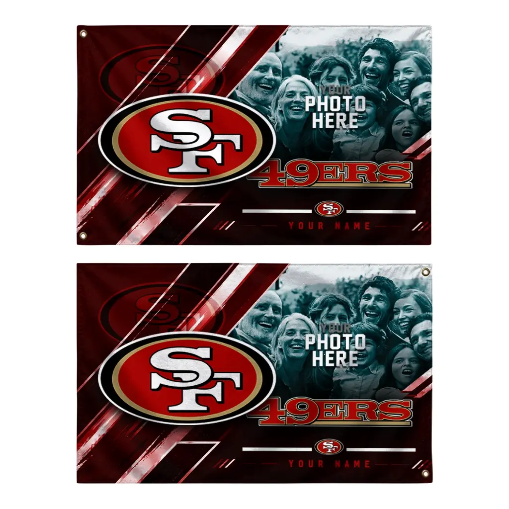 San Francisco 49ers House Flag Custom Diagonal Stripes Red Fashion Forward San Francisco 49ers House Flag Custom Diagonal Stripes Red Fashion Forward