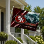 San Francisco 49ers House Flag Custom Diagonal Stripes Red Best Selling
