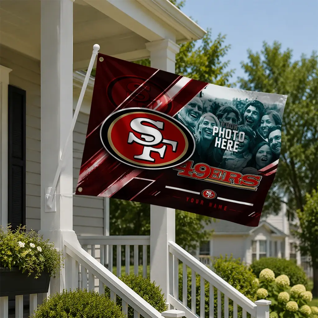 San Francisco 49ers House Flag Custom Diagonal Stripes Red New Arrival San Francisco 49ers House Flag Custom Diagonal Stripes Red New Arrival