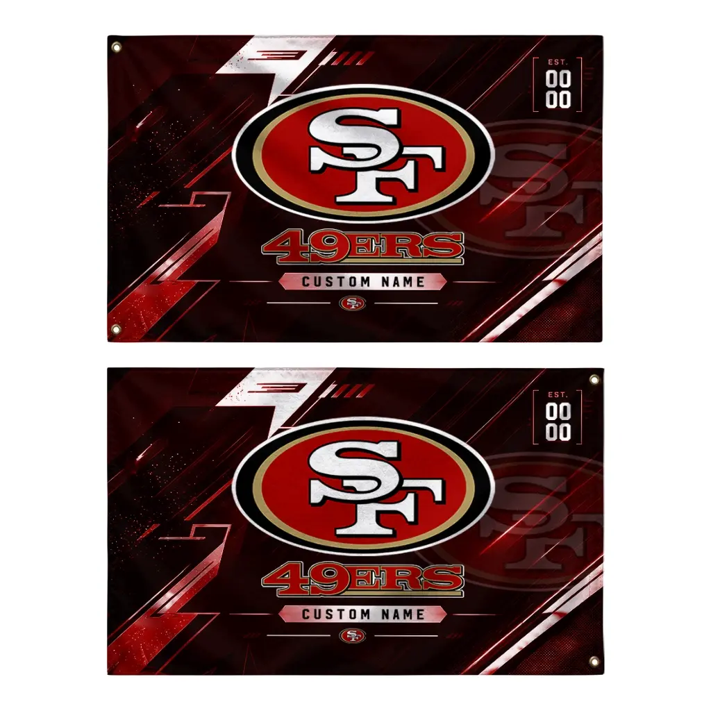 San Francisco 49ers House Flag Customized Speed Slashes Red Fashion Forward San Francisco 49ers House Flag Customized Speed Slashes Red Fashion Forward