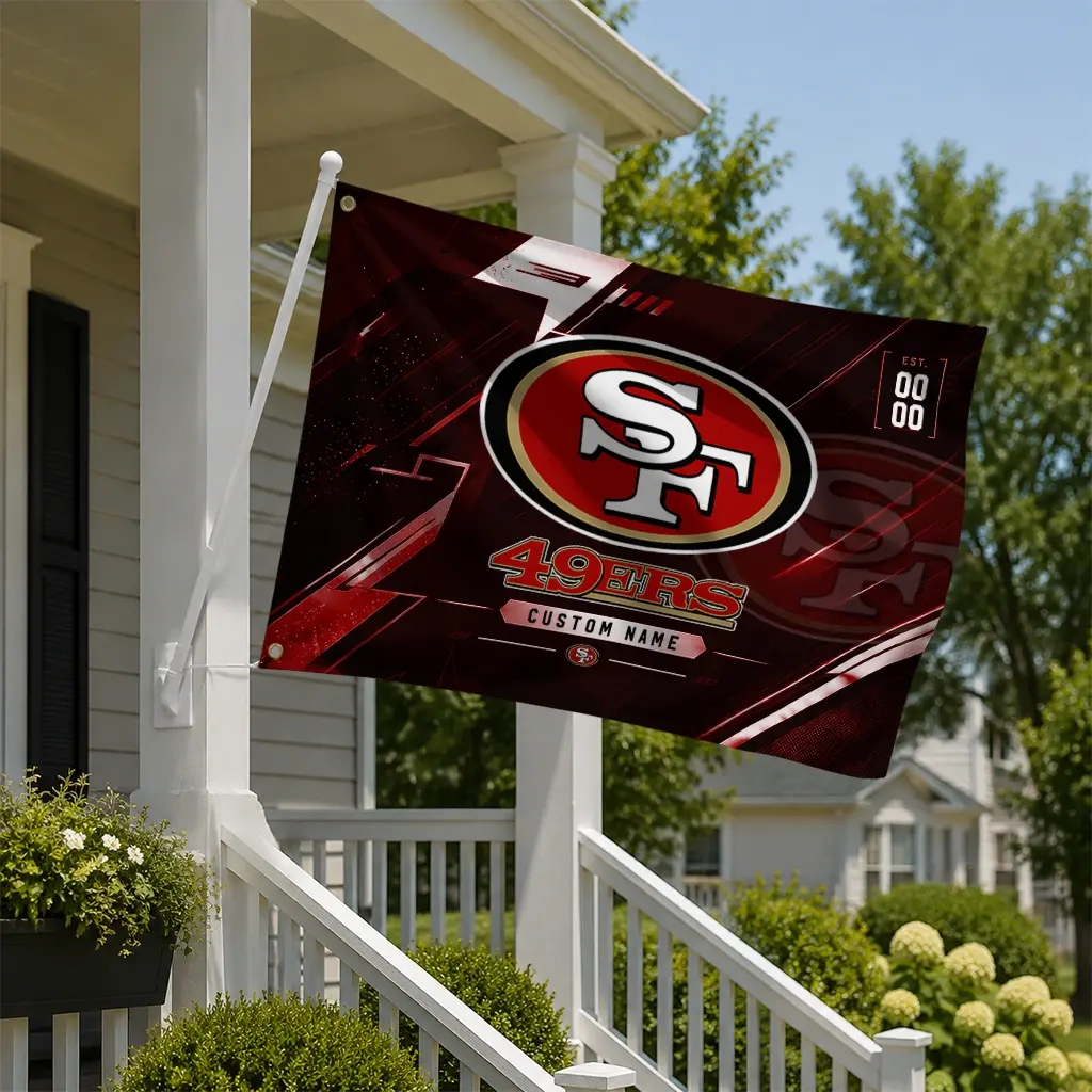 San Francisco 49ers House Flag Customized Speed Slashes Red New Arrival San Francisco 49ers House Flag Customized Speed Slashes Red New Arrival