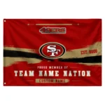 San Francisco 49ers House Flag Personalized Brushed Streaks Red Best Selling