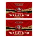 San Francisco 49ers House Flag Personalized Brushed Streaks Red Best Selling