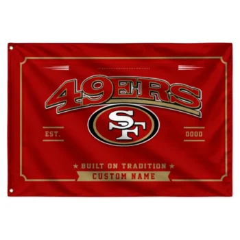 San Francisco 49ers House Flag Personalized Ornate Border Red Best Selling