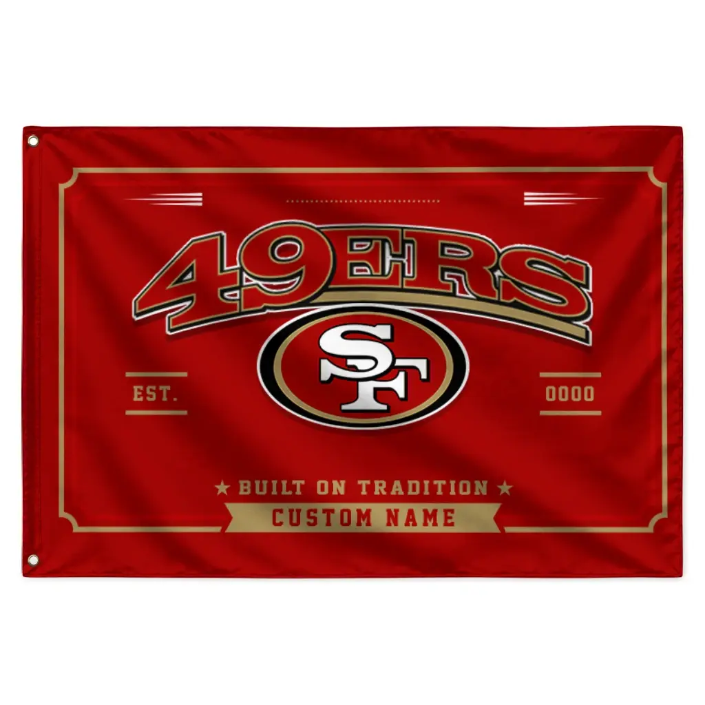 San Francisco 49ers House Flag Personalized Ornate Border Red Best Selling San Francisco 49ers House Flag Personalized Ornate Border Red Best Selling