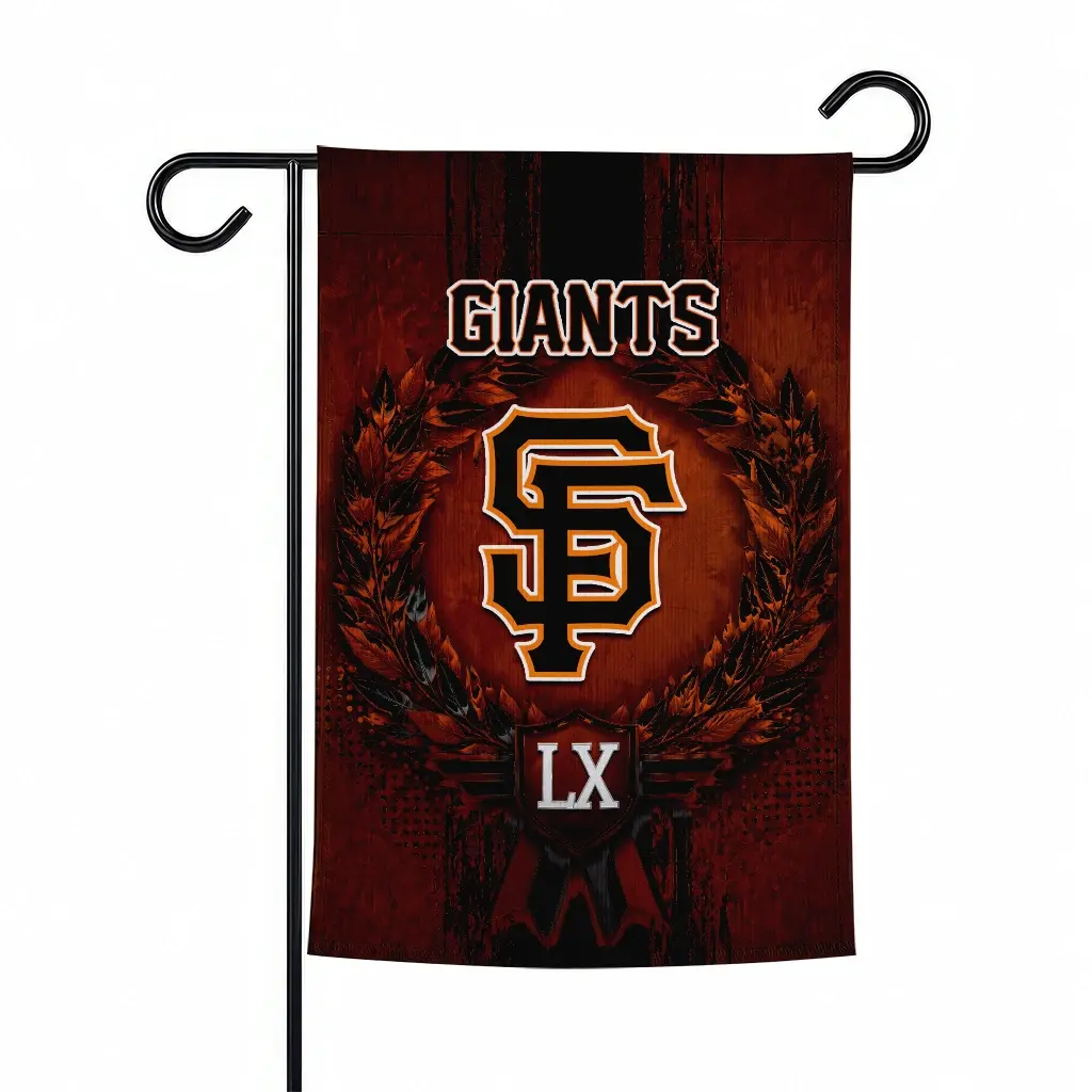 San Francisco Giants Garden Flag Custom Laurel Wreath Orange Best Selling San Francisco Giants Garden Flag Custom Laurel Wreath Orange Best Selling