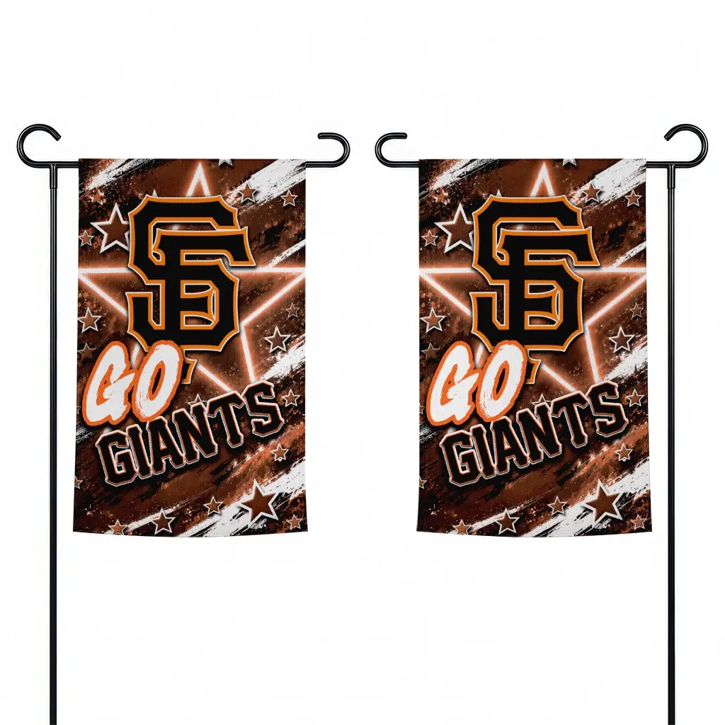 San Francisco Giants Garden Flag Personalized Glowing Star Orange Fashion Forward San Francisco Giants Garden Flag Personalized Glowing Star Orange Fashion Forward