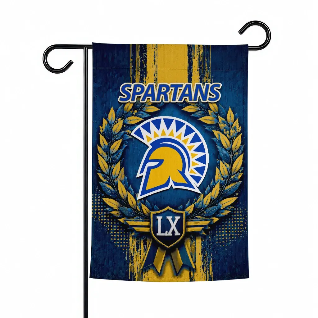 San Jose State Spartans Garden Flag Custom Laurel Wreath Blue Best Selling San Jose State Spartans Garden Flag Custom Laurel Wreath Blue Best Selling