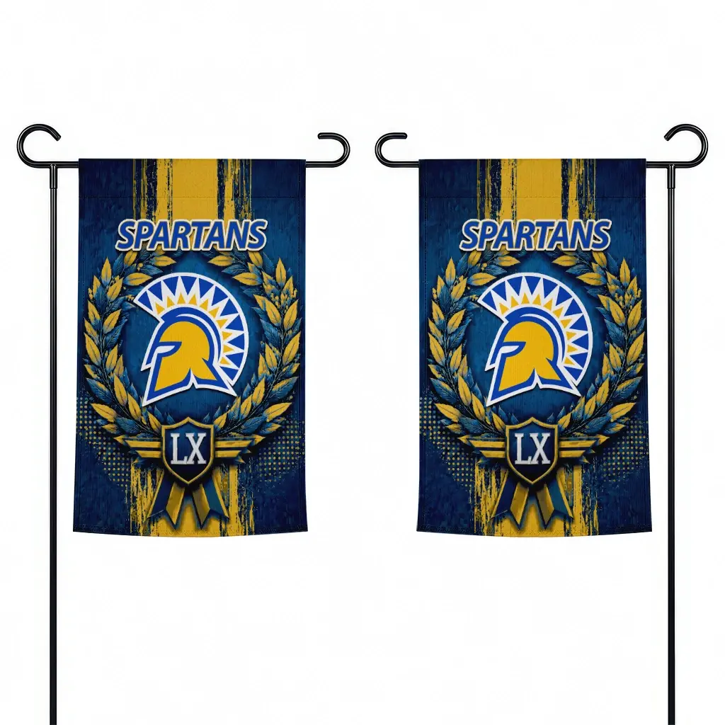 San Jose State Spartans Garden Flag Custom Laurel Wreath Blue Fashion Forward San Jose State Spartans Garden Flag Custom Laurel Wreath Blue Fashion Forward