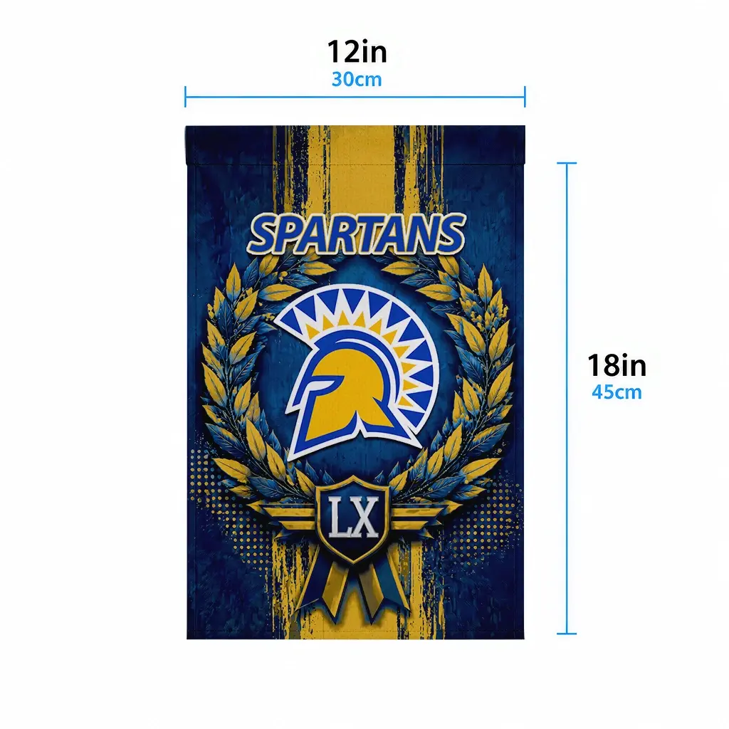 San Jose State Spartans Garden Flag Custom Laurel Wreath Blue High Quality San Jose State Spartans Garden Flag Custom Laurel Wreath Blue High Quality